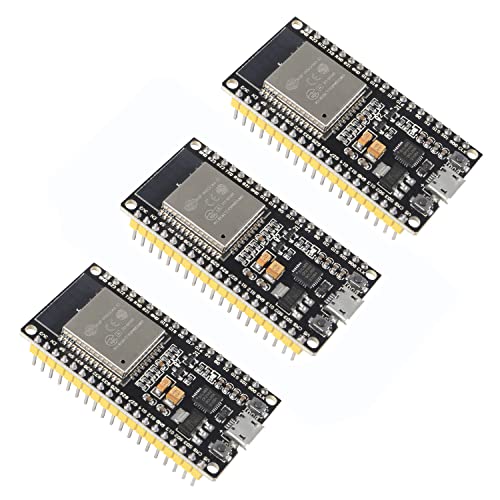 3 STÜCKE ESP32 38Pin Entwicklungsboard ESP-32S Mikrocontroller Prozessor Integrierter 2-in-1 Mikrocontroller ESP-WROOM-32 Chip WiFi NodeMCU-32S ESP-WROOM-32 Kompatibel mit Arduino IDE von DORHEA