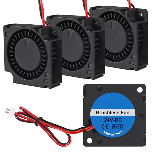 4 Stück 30 mm Gebläse 3010 24 V 3D-Drucker-Lüfter 30 mm x 10 mm Lager-Turbo-Lüfter mit 2-poligem Anschluss von DORHEA