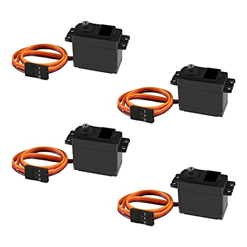 4Pcs RC Servo Moto Metallgetriebe Servo High Speed Torque Digital Servo Motor Kompatibel mit Smart Auto Roboter Boot RC Hubschrauber Flugzeugsteuerung JR Futaba (Steuerwinkel 180) von DORHEA