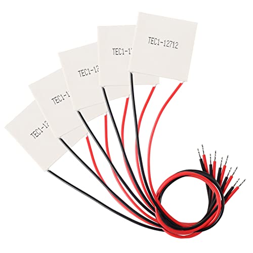 5Pcs TEC1-12712 Kühlkörper 12 V 114 W Thermoelektrischer Kühler 40 mm x 40 mm Kühlendes Peltierplattenmodul für die Generation thermoelektrischer Halbleiterkühlkörper von DORHEA