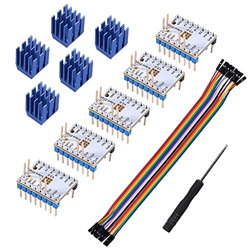 5pcs 3D-Drucker TMC2209 V3.0 Schrittmotortreiber, TMC2209 Schrittmotortreibermodul mit Kühlkörper-Mute-Antrieb 256 Mikroschritte für 3D-Drucker-Controller-Boards SKR V1.3 MKS GEN L Rampen von DORHEA