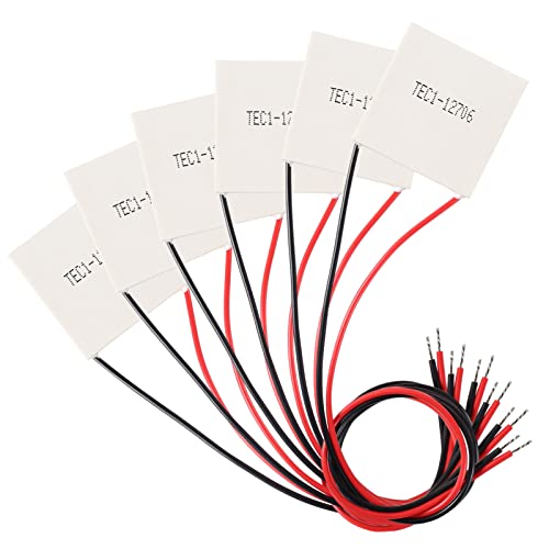 6 Stück TEC1-12706 Kühlkörper 12 V 6 A 60 W Thermoelektrischer Kühler 40 mm x 40 mm Kühlendes Peltierplattenmodul für die Erzeugung thermoelektrischer Halbleiterkühlkörper von DORHEA