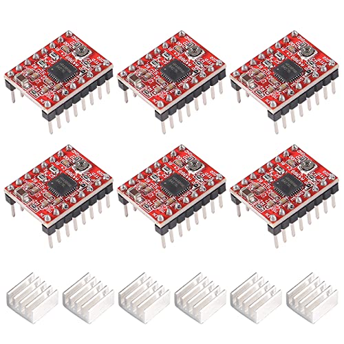 6pcs A4988 Stepper Motor Driver Module Schrittmotortreibermodul mit Kühlkörper, kompatibel mit 3D-Drucker Reprap, CNC-Maschine oder Robotik von DORHEA