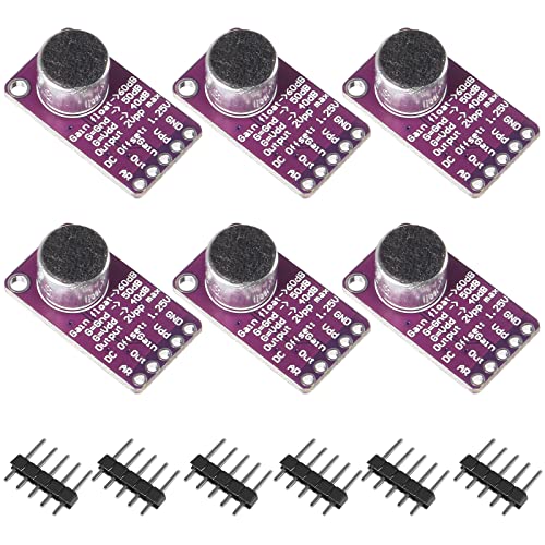 6pcs MAX9814 Mikrofon AGC Verstärkerplatine Elektretmodul Auto Gain Control für programmierbares Attack und Release Ratio Low THD von DORHEA