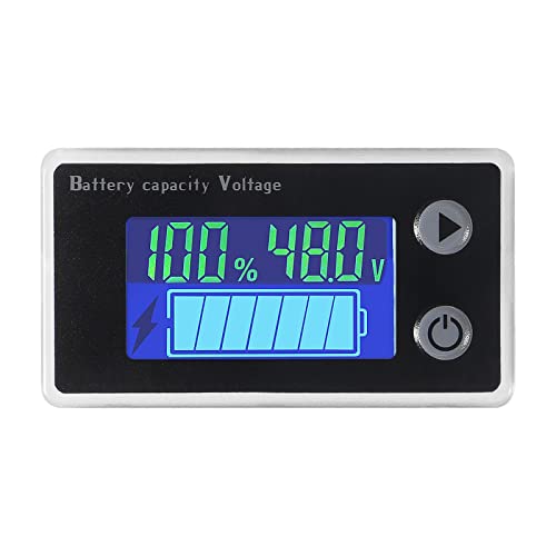 Batteriekapazitätsmonitor 10-100 V Gauge Meter Voltmeter mit Temperaturanzeige Digitaler Universal-Batteriekapazitätstester Schalter Meter Gauge 12 V 24 V 36 V 48 V LCD-Display Batterieanzeige von DORHEA