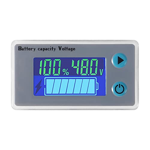 Batteriekapazitätsmonitor 10-100 V Messgerät Voltmeter mit Temperaturanzeige Digitales Universal-Batteriekapazitätstester Schaltermessgerät Messgerät 12 V 24 V 36 V 48 V LCD-Display Batterieanzeige von DORHEA