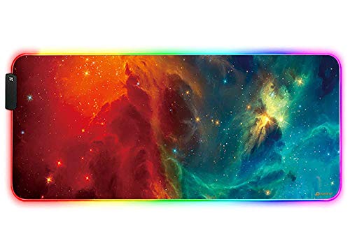DORRISO Gaming Mauspad RGB Große XXL 900x400x4 mm LED Fransenfreie Ränder Wasserdicht Tischunterlage Matte Rutschfest Matte Computer PC Professionelle Gamer Gaming Mousepad Sternenhimmel A DORRISO Gaming Mauspad RGB Große XXL 900x400x4 mm LED Fransenfreie Ränder Wasserdicht Tischunterlage Matte Rutschfest Matte Computer PC Professionelle Gamer Gaming Mousepad Sternenhimmel A von DORRISO