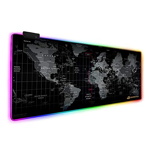 DORRISO Gaming Mauspads RGB Große 800x300 mm XL Schreibtischunterlage Große Mousepad Wasserdicht Anti Rutsch Matte für Computer PC Professionelle Gamer Gaming Mousepad Weltkarte DORRISO Gaming Mauspads RGB Große 800x300 mm XL Schreibtischunterlage Große Mousepad Wasserdicht Anti Rutsch Matte für Computer PC Professionelle Gamer Gaming Mousepad Weltkarte von DORRISO