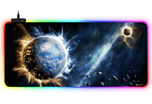 DORRISO Neu Gaming Mauspad Großes RGB 900x400x3 mm XXL LED Schreibtischunterlage Wasserdicht Anti Rutsch Mauspad Matte für Computer PC Professionelle Gamer Mousepad Planet B DORRISO Neu Gaming Mauspad Großes RGB 900x400x3 mm XXL LED Schreibtischunterlage Wasserdicht Anti Rutsch Mauspad Matte für Computer PC Professionelle Gamer Mousepad Planet B von DORRISO