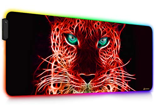 DORRISO Neu RGB Gaming Mauspad Großes 900x400mm mit 12 RGB Beleuchtungs Modi LED Schreibtischunterlage XXL Wasserdicht Anti Rutsch Mauspad Matte für Computer PC Professionelle Gamer Mousepad von DORRISO