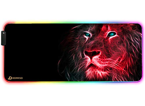 DORRISO RGB Gaming Mauspad 900x400x4 mm XXL Große Mousepad Fransenfreie Ränder Wasserdicht Tischunterlage Matte Office rutschfest Matte für Computer PC Professionelle Gamer Gaming Mousepad Roter Löwe DORRISO RGB Gaming Mauspad 900x400x4 mm XXL Große Mousepad Fransenfreie Ränder Wasserdicht Tischunterlage Matte Office rutschfest Matte für Computer PC Professionelle Gamer Gaming Mousepad Roter Löwe von DORRISO