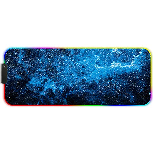 DORRISO RGB Gaming Mauspad Große 800x300x4 mm LED Schreibtischunterlage XXL Große Mousepad Wasserdicht Anti Rutsch Matte für Computer PC Professionelle Gamer Gaming Mousepad Blau DORRISO RGB Gaming Mauspad Große 800x300x4 mm LED Schreibtischunterlage XXL Große Mousepad Wasserdicht Anti Rutsch Matte für Computer PC Professionelle Gamer Gaming Mousepad Blau von DORRISO