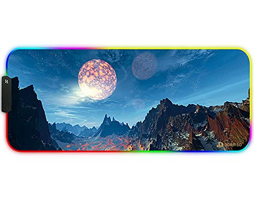 DORRISO RGB Gaming Mauspad Große XXL 900x400x3 mm Mausmatten Schreibtischunterlage Wasserdicht Anti Rutsch Matte für Computer PC Professionelle Gamer Gaming Mousepads Blau B DORRISO RGB Gaming Mauspad Große XXL 900x400x3 mm Mausmatten Schreibtischunterlage Wasserdicht Anti Rutsch Matte für Computer PC Professionelle Gamer Gaming Mousepads Blau B von DORRISO
