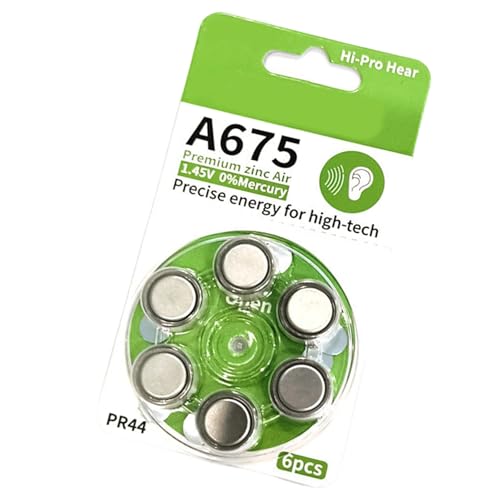 A675 Hörgerät Batterien 6PCS A675/PR44 Luftbatterien Bieten Konsistente Leistungen Und Einfache Installation von DOSERTY