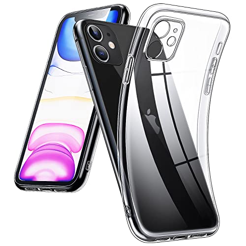 DOSMUNG Crystal Clear für iPhone 11 Hülle mit Kameraschutz, (Nie Vergilbung) Extra Dünn Weiche Silikon Case Rundumschutz Stoßfeste Handyhülle für iPhone 11, Durchsichtig von DOSMUNG