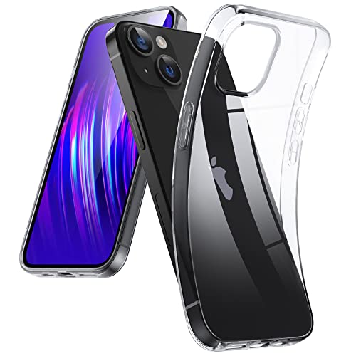 DOSMUNG Crystal Clear für iPhone 14 Plus Hülle (6.7"), [Ohne Vergilbung] Extra Dünn Weiche Silikon Case Stoßfeste Kratzfestigkeit Handyhülle für iPhone 14 Plus, Durchsichtig von DOSMUNG