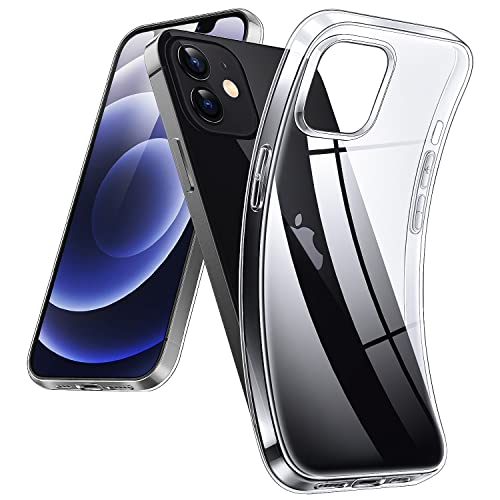 DOSMUNG Klar Hülle für iPhone 12 Mini (5,4"), Flexible Minimalistische Silikonhülle Weiche Case Stoßfeste Kratzfestigkeit Handyhülle für iPhone 12 Mini, Durchsichtig von DOSMUNG