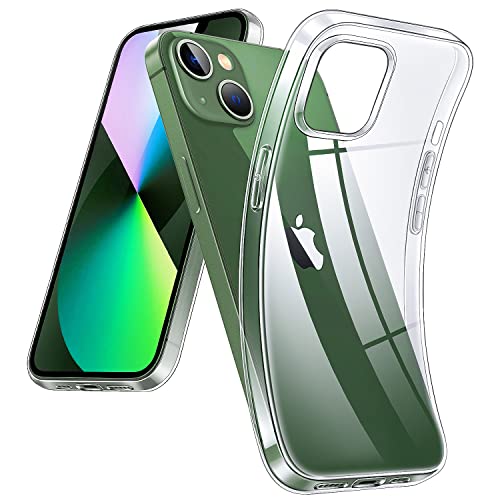 DOSMUNG Klar Hülle für iPhone 13 (6,1 Zoll), Flexible Minimalistische Silikonhülle Weiche Case Stoßfeste Kratzfestigkeit Handyhülle für iPhone 13, Durchsichtig von DOSMUNG