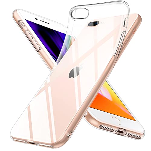 DOSMUNG Klar Hülle für iPhone 8 Plus und iPhone 7 Plus (5.5"), Flexible Minimalistische Silikonhülle Weiche Case Stoßfeste Kratzfestigkeit Handyhülle für iPhone 8 Plus | 7 Plus, Durchsichtig von DOSMUNG