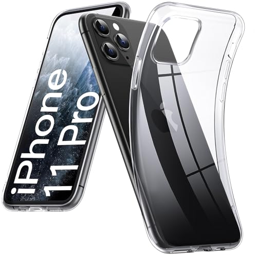 DOSMUNG Klar Hülle für iPhone 11 Pro (5.8"), Upgrade Ultra Dünn Minimalistische Silikonhülle Weiche Case Stoßfeste Kratzfestigkeit Handyhülle für iPhone 11 Pro, Durchsichtig von DOSMUNG
