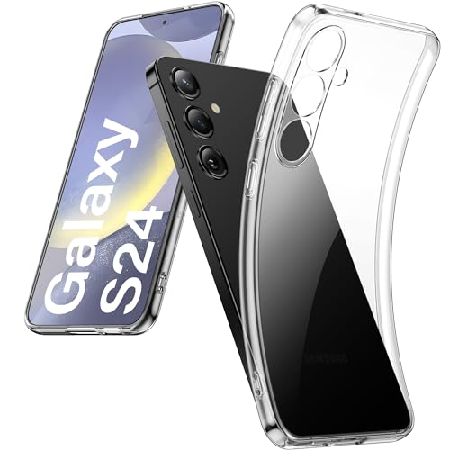 DOSMUNG Transparent Hülle für Samsung Galaxy S24 (6.2"), Upgrade Ultra Dünn Minimalistische Silikonhülle Weiche Case Stoßfeste Kratzfestigkeit Handyhülle für Samsung Galaxy S24, Durchsichtig von DOSMUNG