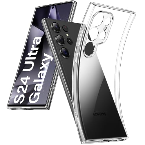 DOSMUNG Transparent Hülle für Samsung Galaxy S24 Ultra (6.8"), Upgrade Ultra Dünn Minimalistische Silikonhülle Weiche Case Stoßfeste Kratzfestigkeit Handyhülle für Samsung S24 Ultra, Durchsichtig von DOSMUNG