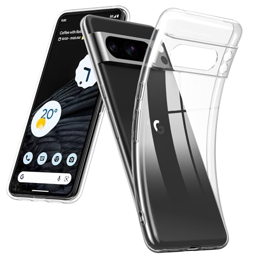 DOSMUNG Upgraded Ultra Dünn Hülle für Google Pixel 8 Pro, [Kameraschutz] [Nie Vergilbung] Minimalistische Silikonhülle Stoßfest Schutzhülle Anti-Kratzt, Durchsichtig von DOSMUNG