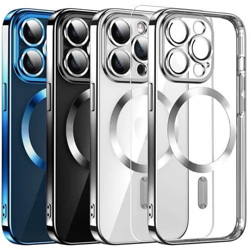 Clear Magnetisch für iPhone 12 Pro Hülle mit MagSafe [Original iPhone Äußere] [Kameraschutz Eingebaut] Durchsichtig Silikon Case Ultra Dünn [Niemals Gelb] Handyhülle Anti Fingerabdruck Schutzhülle von DOSNTO