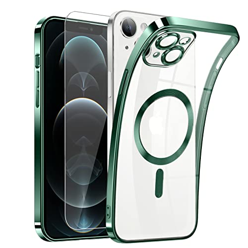 Clear Magnetisch für iPhone 12 Pro Hülle mit MagSafe [Original iPhone Äußere] [Kameraschutz Eingebaut] Durchsichtig Silikon Case Ultra Dünn [Niemals Gelb] Handyhülle Anti Fingerabdruck Schutzhülle von DOSNTO