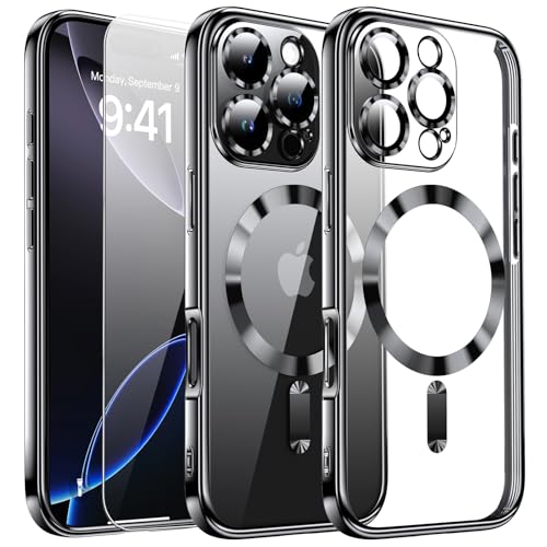 Clear Magnetisch für iPhone 16 Pro Max Hülle mit MagSafe [Original iPhone Äußere] [Kameraschutz Eingebaut] Durchsichtig Silikon Case Ultra Dünn [Niemals Gelb] Handyhülle Anti Fingerabdruck Kratzfeste von DOSNTO