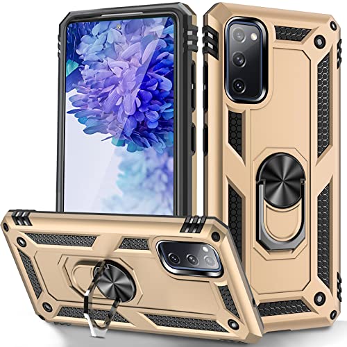 DOSNTO Armor Bumper Hülle für Samsung Galaxy S20 FE [Militärischer Stoßfest] [Unzerstörbar Schutz] [Dual Layer doch Dünn] Samsung S20 FE Rugged Case Schutzhülle mit Magnet Ring Halter Ständer von DOSNTO