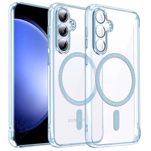 DOSNTO Clear Handyhülle für Samsung Galaxy S23 FE 5g Hülle mit MagSafe [Kameraschutz Eingebaut] Durchsichtig Silikon Case Ultra Dünn [Niemals Gelb] Magnetisch Anti Fingerabdruck Kratzfeste von DOSNTO