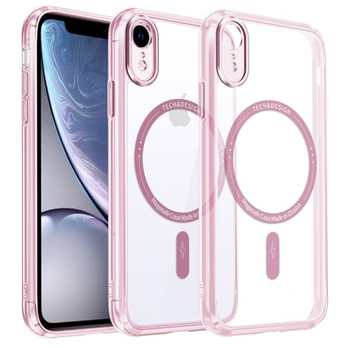 DOSNTO Clear Handyhülle für iPhone XR Hülle mit MagSafe [Kameraschutz Eingebaut] Durchsichtig Silikon Case Ultra Dünn [Niemals Gelb] Magnetisch Anti Fingerabdruck Kratzfeste von DOSNTO