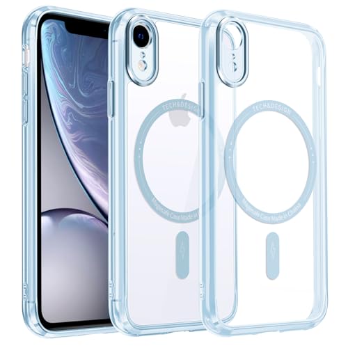 DOSNTO Clear Handyhülle für iPhone XR Hülle mit MagSafe [Kameraschutz Eingebaut] Durchsichtig Silikon Case Ultra Dünn [Niemals Gelb] Magnetisch Anti Fingerabdruck Kratzfeste von DOSNTO