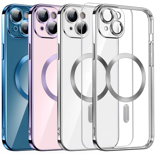 DOSNTO Clear Magnetisch für iPhone 13 Hülle mit MagSafe [Original iPhone Äußere] [Kameraschutz Eingebaut] Durchsichtig Silikon Case Ultra Dünn [Niemals Gelb] Handyhülle Anti Fingerabdruck Kratzfeste von DOSNTO