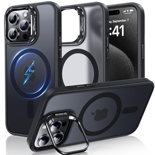 DOSNTO Handyhülle für iPhone 15 Pro Hülle mit Kamera Ständer, kompatibel mit MagSafe, Magnetisch Case Militär Stoßfest Schutz Hart Schutzhülle, Dünn Transluzent Matt Kratzfeste Rückseite Stand DOSNTO Handyhülle für iPhone 15 Pro Hülle mit Kamera Ständer, kompatibel mit MagSafe, Magnetisch Case Militär Stoßfest Schutz Hart Schutzhülle, Dünn Transluzent Matt Kratzfeste Rückseite Stand von DOSNTO