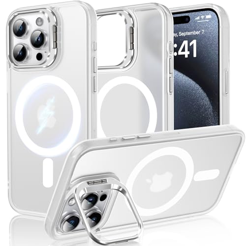 DOSNTO Handyhülle für iPhone 15 Pro Hülle mit Kamera Ständer, kompatibel mit MagSafe, Magnetisch Case Militär Stoßfest Schutz Hart Schutzhülle, Dünn Transluzent Matt Kratzfeste Rückseite Stand DOSNTO Handyhülle für iPhone 15 Pro Hülle mit Kamera Ständer, kompatibel mit MagSafe, Magnetisch Case Militär Stoßfest Schutz Hart Schutzhülle, Dünn Transluzent Matt Kratzfeste Rückseite Stand von DOSNTO