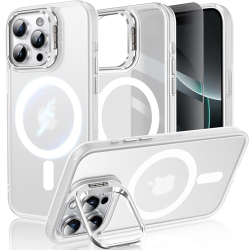 DOSNTO Handyhülle für iPhone 16 Pro Hülle mit Kamera Ständer, kompatibel mit MagSafe, Magnetisch Case Militär Stoßfest Schutz Hart Schutzhülle, Dünn Transluzent Matt Kratzfeste Rückseite Stand DOSNTO Handyhülle für iPhone 16 Pro Hülle mit Kamera Ständer, kompatibel mit MagSafe, Magnetisch Case Militär Stoßfest Schutz Hart Schutzhülle, Dünn Transluzent Matt Kratzfeste Rückseite Stand von DOSNTO