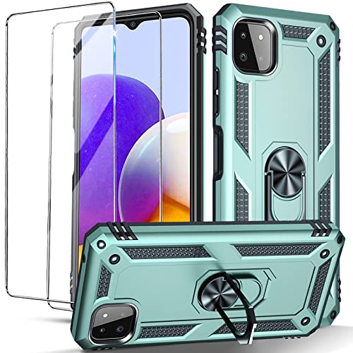 DOSNTO Militärischer Stoßfest für Samsung Galaxy A22 5G Hülle [Rugged Armor Bumper ] [Unzerstörbar Schutz] [Dual-Layer-Schutz doch dünn] Schutzhülle mit Magnet Ring Halter Ständer von DOSNTO