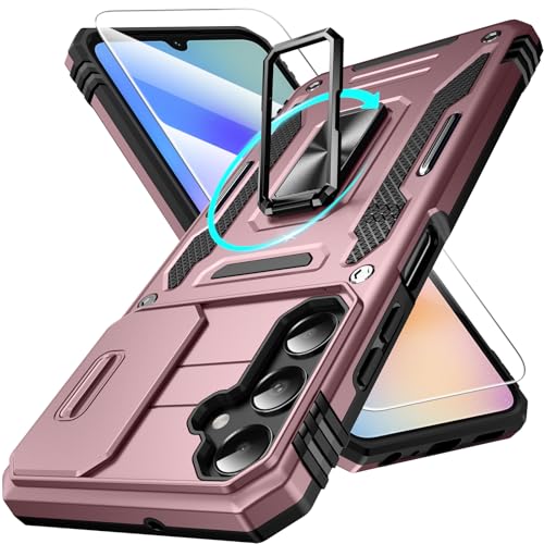 Defend Handyhülle für Samsung Galaxy A05S Hülle mit Magnetische Ring Ständer [2X Vergrößerung Metallplatte für Autohalterung] Militärischer Stoßfest Rugged Case Unzerstörbar Schutzhülle von DOSNTO