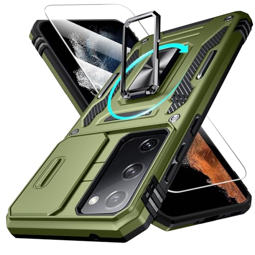Defend Handyhülle für Samsung Galaxy S20 FE 5G Hülle mit Magnetische Ring Ständer [2X Vergrößerung Metallplatte für Autohalterung] Militärischer Stoßfest Rugged Case Unzerstörbar Schutzhülle von DOSNTO