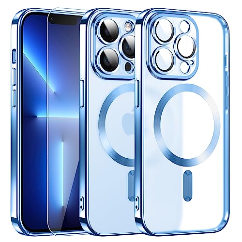 Matte Magnetisch für iPhone 13 Pro Max Hülle mit MagSafe [Original iPhone Äußere] [Kameraschutz Eingebaut] Case Dünn [Niemals Gelb] Handyhülle Stoßfest [ Militär schutz] Anti Fingerabdruck Schutzhülle von DOSNTO