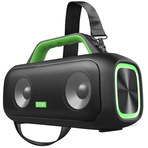 DOSS Extreme Boom S Bluetooth Lautsprecher mit 60W Mighty Sound, Deep Bass, 25H Spielzeit, Power Bank, LED-Licht, Stereo-Pairing, IPX6 wasserdicht Tragbar Musikbox für Camping, Strand, Garten - Grün DOSS Extreme Boom S Bluetooth Lautsprecher mit 60W Mighty Sound, Deep Bass, 25H Spielzeit, Power Bank, LED-Licht, Stereo-Pairing, IPX6 wasserdicht Tragbar Musikbox für Camping, Strand, Garten - Grün von DOSS