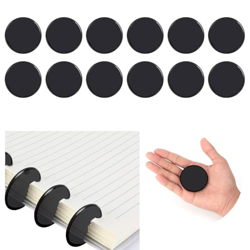 12 Stück 5,1 cm Discbound Expansion Discs Große Schwarze Scheiben Binder Ringe Kunststoff Expander Discs Buchbinderscheiben für DIY Notebooks und Planer Scrapbooking Zubehör (Schwarz) von DOSTATNI