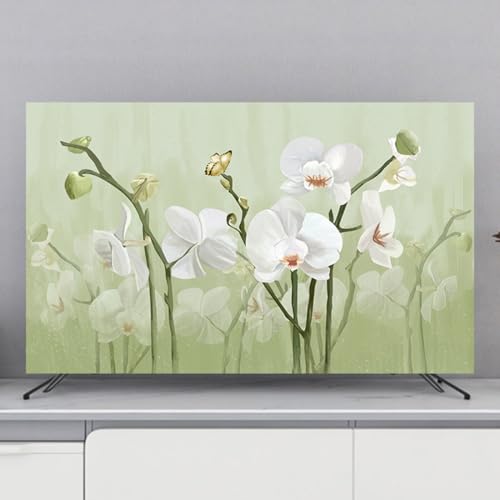 DOTBUY-SHOP TV-Staubschutz, 32-80 Zoll TV-Abdeckung Staubschutzhülle, Hülle Bezug für Fernsehen Schutzhülle mit 3D Blumen Druck, Universal Fernseher Schutzhülle (Orchidee,49-52 inch) von DOTBUY-SHOP