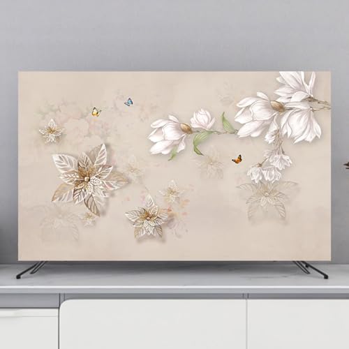 DOTBUY-SHOP TV-Staubschutz, 32-80 Zoll TV-Abdeckung Staubschutzhülle, Hülle Bezug für Fernsehen Schutzhülle mit 3D Blumen Druck, Universal Fernseher Schutzhülle (Schmetterling,40-43 inch) von DOTBUY-SHOP