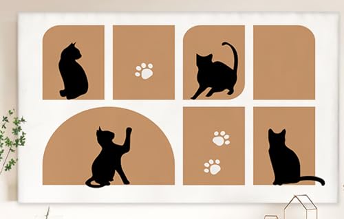 DOTBUY-SHOP TV-Staubschutz, 32-85 Zoll TV-Abdeckung Staubschutzhülle, Hülle Bezug für Fernsehen, Universal Fernseher Schutzhülle, Tierdruck (Schwarze Katze,69-75 Zoll) von DOTBUY-SHOP