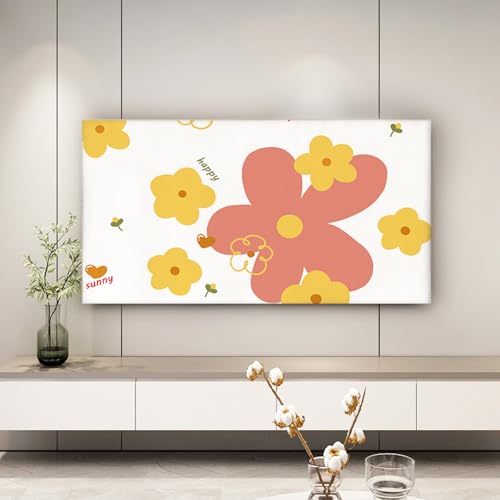 DOTBUY-SHOP TV-Staubschutz, 32-85 Zoll TV-Abdeckung Staubschutzhülle, Hülle Bezug für Fernsehen, Universal Fernseher Schutzhülle (Süße Blumen,76-85 Zoll) von DOTBUY-SHOP
