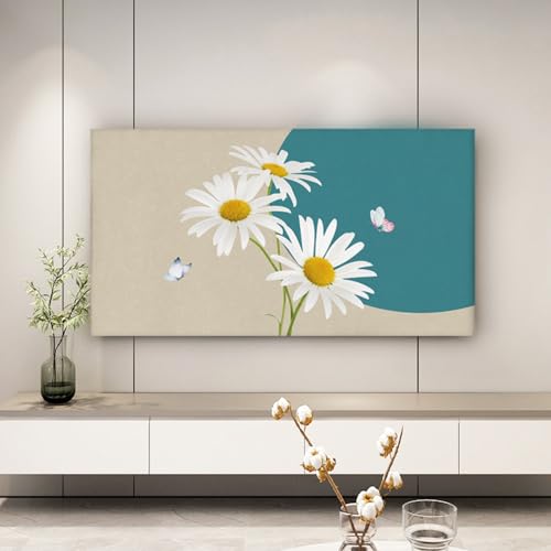 DOTBUY-SHOP TV-Staubschutz, 32-85 Zoll TV-Abdeckung Staubschutzhülle, Hülle Bezug für Fernsehen, Universal Fernseher Schutzhülle (Weiße Blumen,32-39 Zoll) von DOTBUY-SHOP
