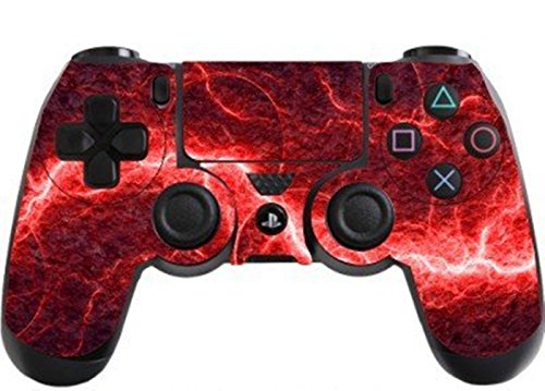 DOTBUY PS4 Design Schutzfolie Skin Sticker Aufkleber Set Styling für Sony Playstation 4 Controller X 1 (Electric Red) von DOTBUY